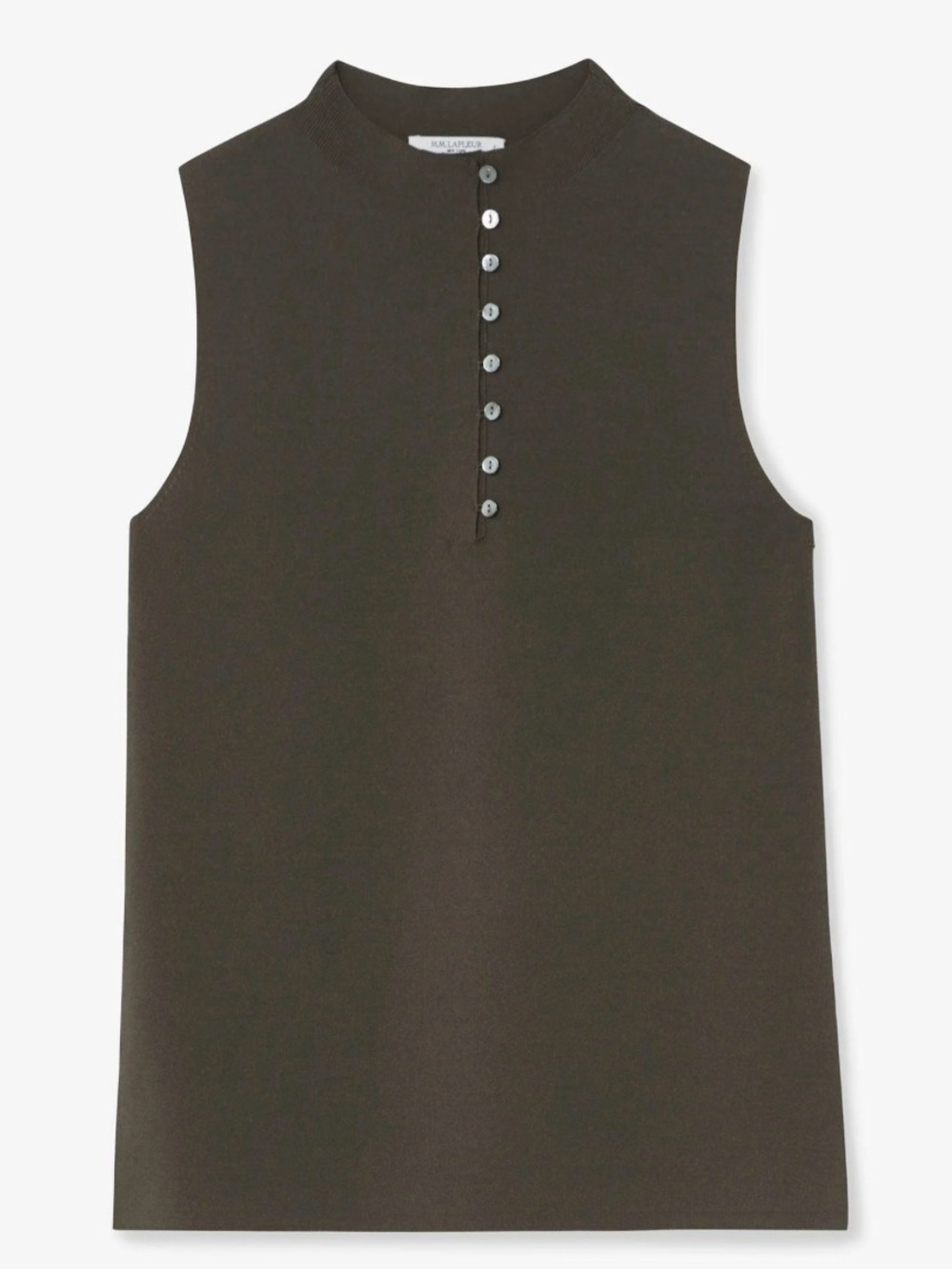 MM. Lafleur Knit Top Women's Small The Malki Ash Brown Jardigan Mock Neck